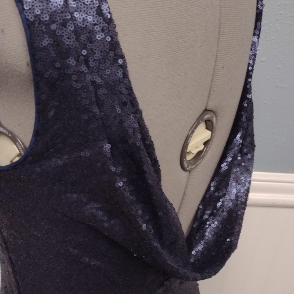 Lulu's Navy Sequin Mini Dress, Wedding Guest, Party Dress, Formal. - Picture 7 of 15